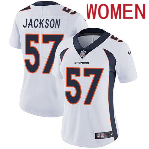 Women Denver Broncos #57 Tom Jackson White Nike Vapor Limited NFL Jersey